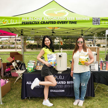 iGulu at the San Diego Brew Fest showcasing the all-in-one automated beer brewer with enthusiastic representatives.
