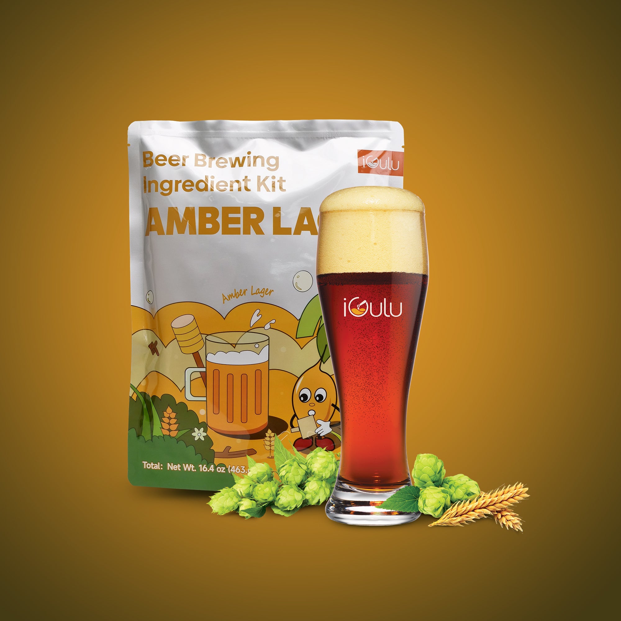 Amber Lager Beer Brewing Ingredient Kit