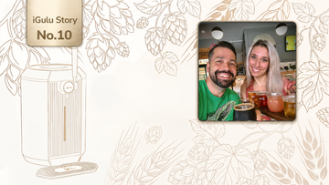 Homebrewing couple Jeff and Taylor enjoying a beer tasting together