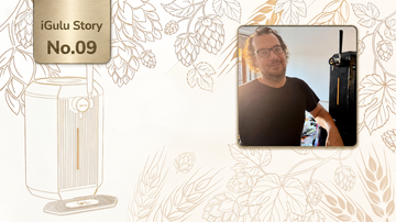 Luca with his iGulu home brewing machine