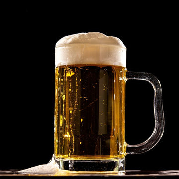 FROSTBITE WHITE IPA served in a classic beer mug with a foamy top and sparkling golden color.