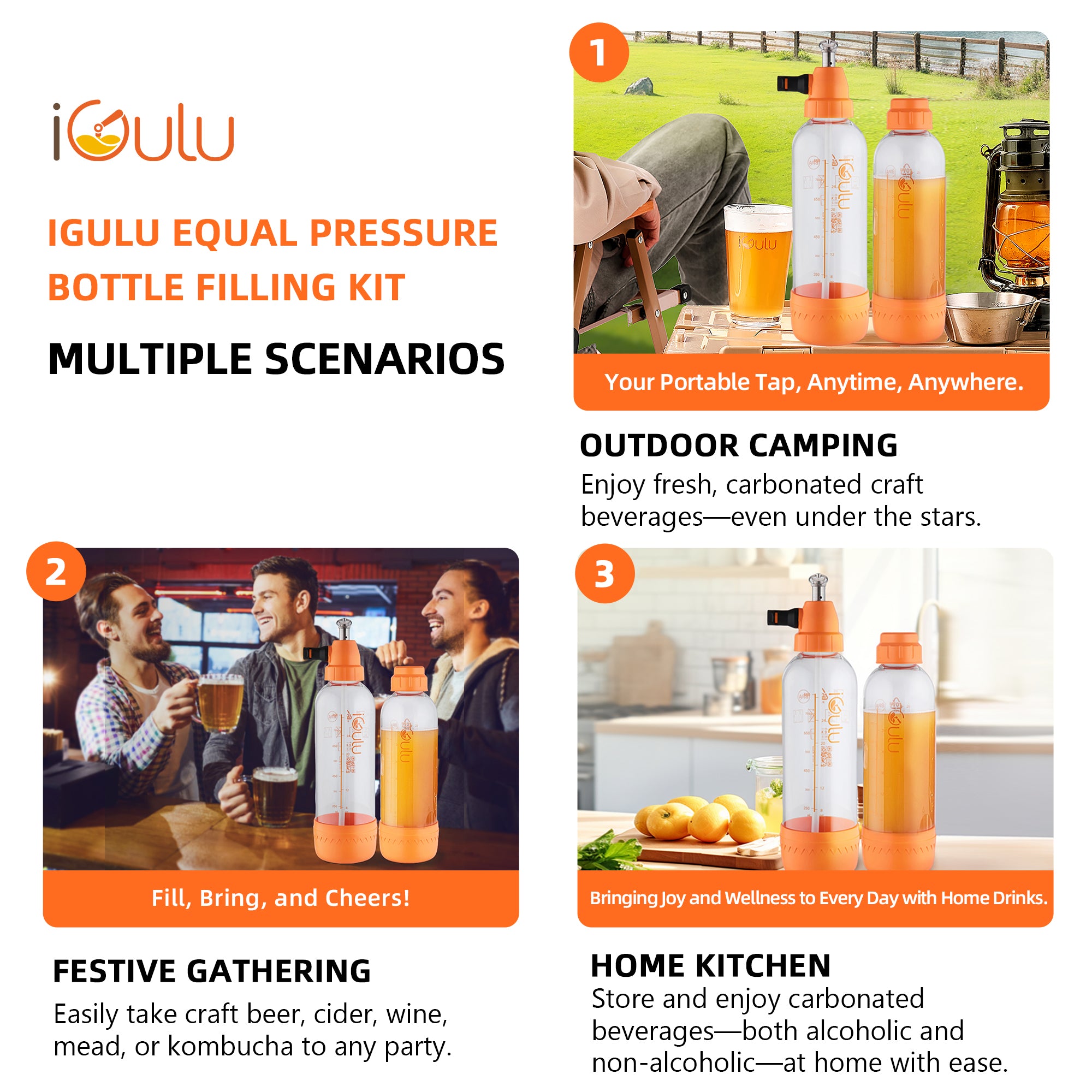 iGulu Home Brew Pressure Bottle Set of 2