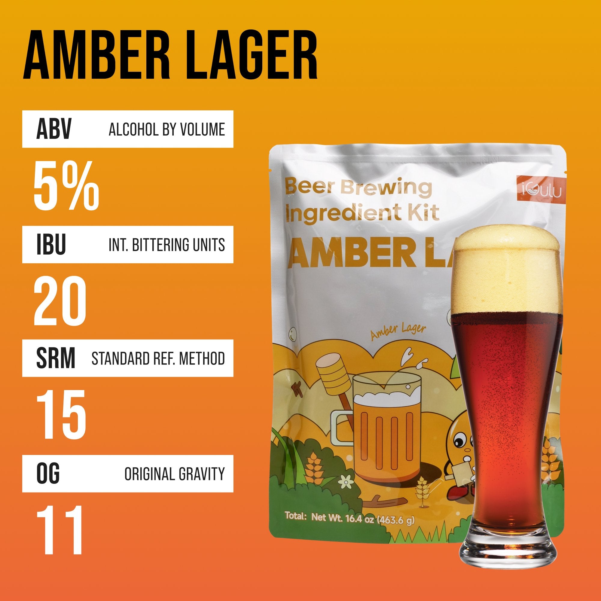 Amber Lager Beer Brewing Ingredient Kit - iGulu