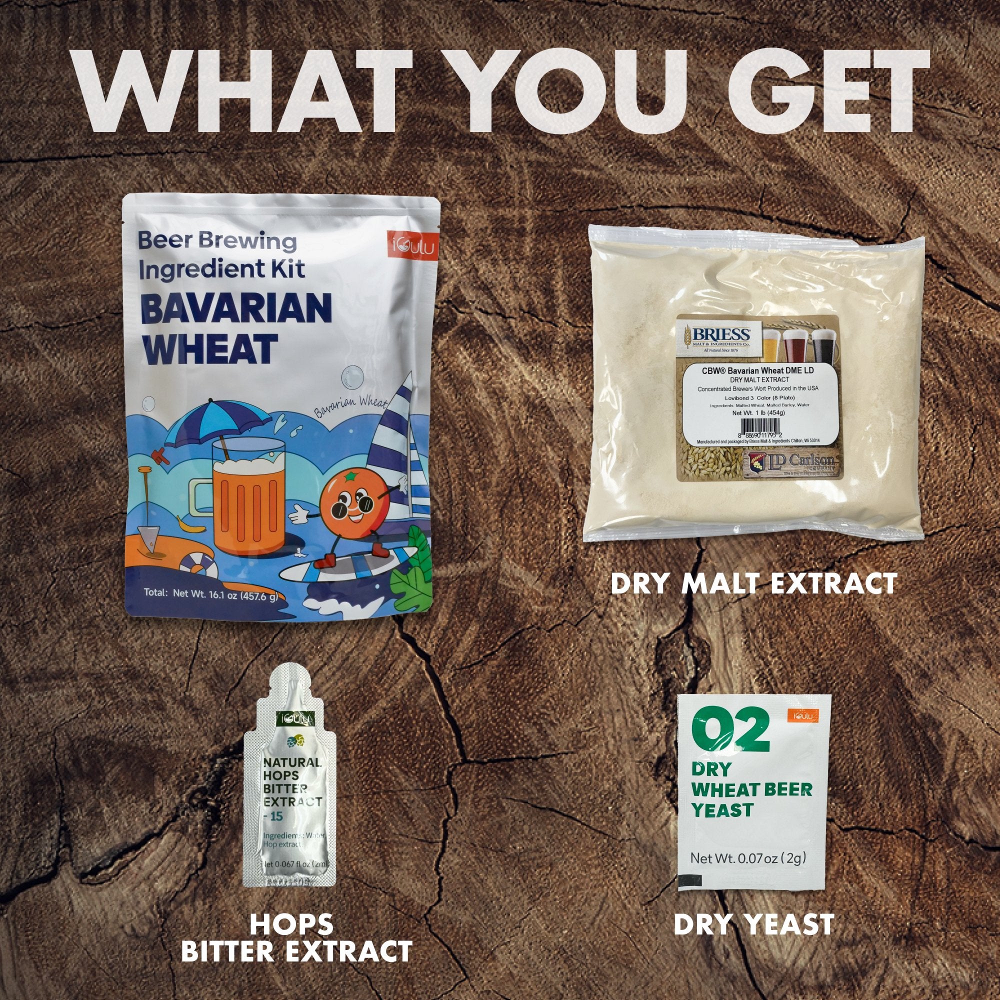 iGulu-Bavarian Wheat Hefeweizen Beer Brewing Ingredient Kit