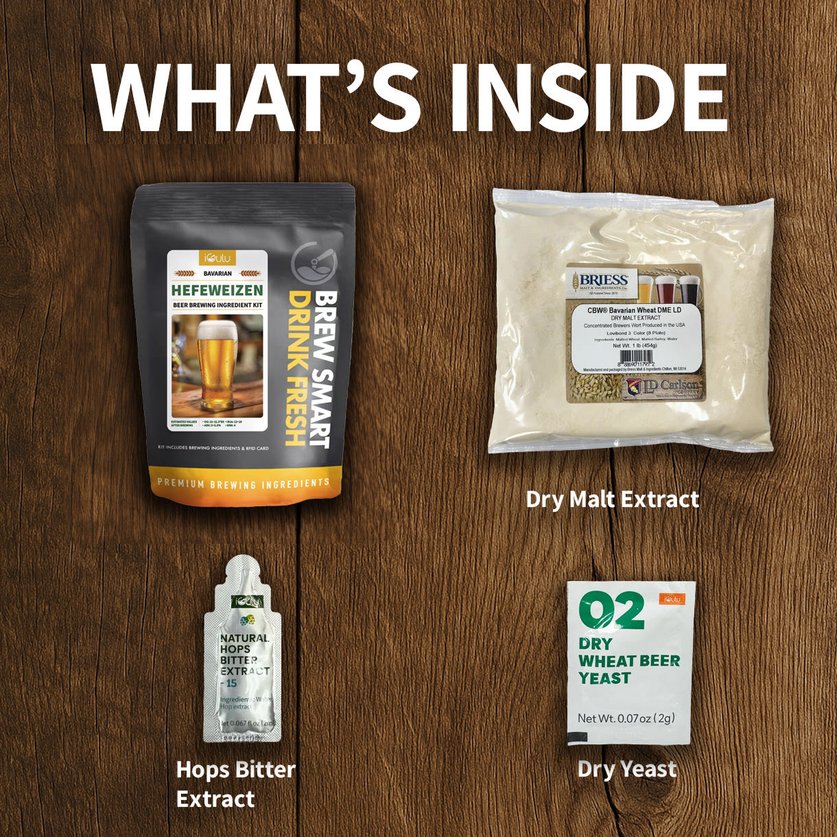 Kit de ingredientes para la elaboración de cerveza de trigo bávara