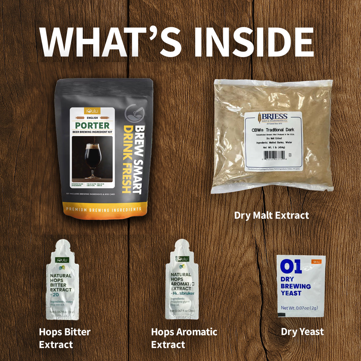 Kit d'ingrédients pour le brassage de la bière Porter anglaise iGulu