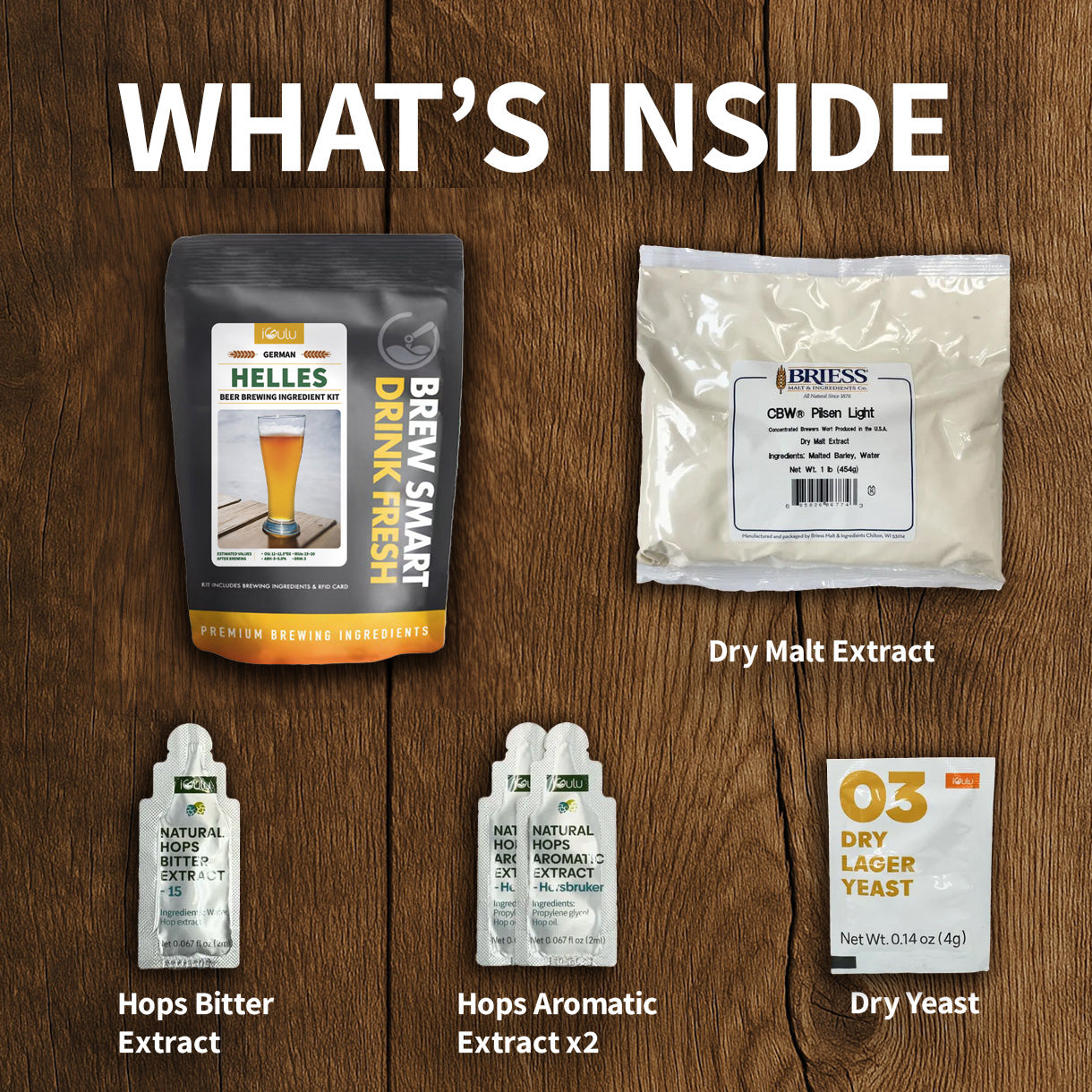 iGulu German Helles Beer Brewing Ingredient Kit
