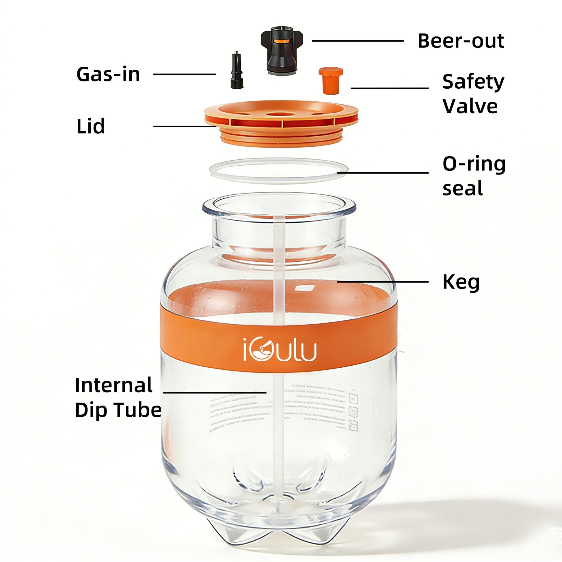iGulu 1 - Gallon (116 oz.) Tritan Fermentation Keg - iGulu