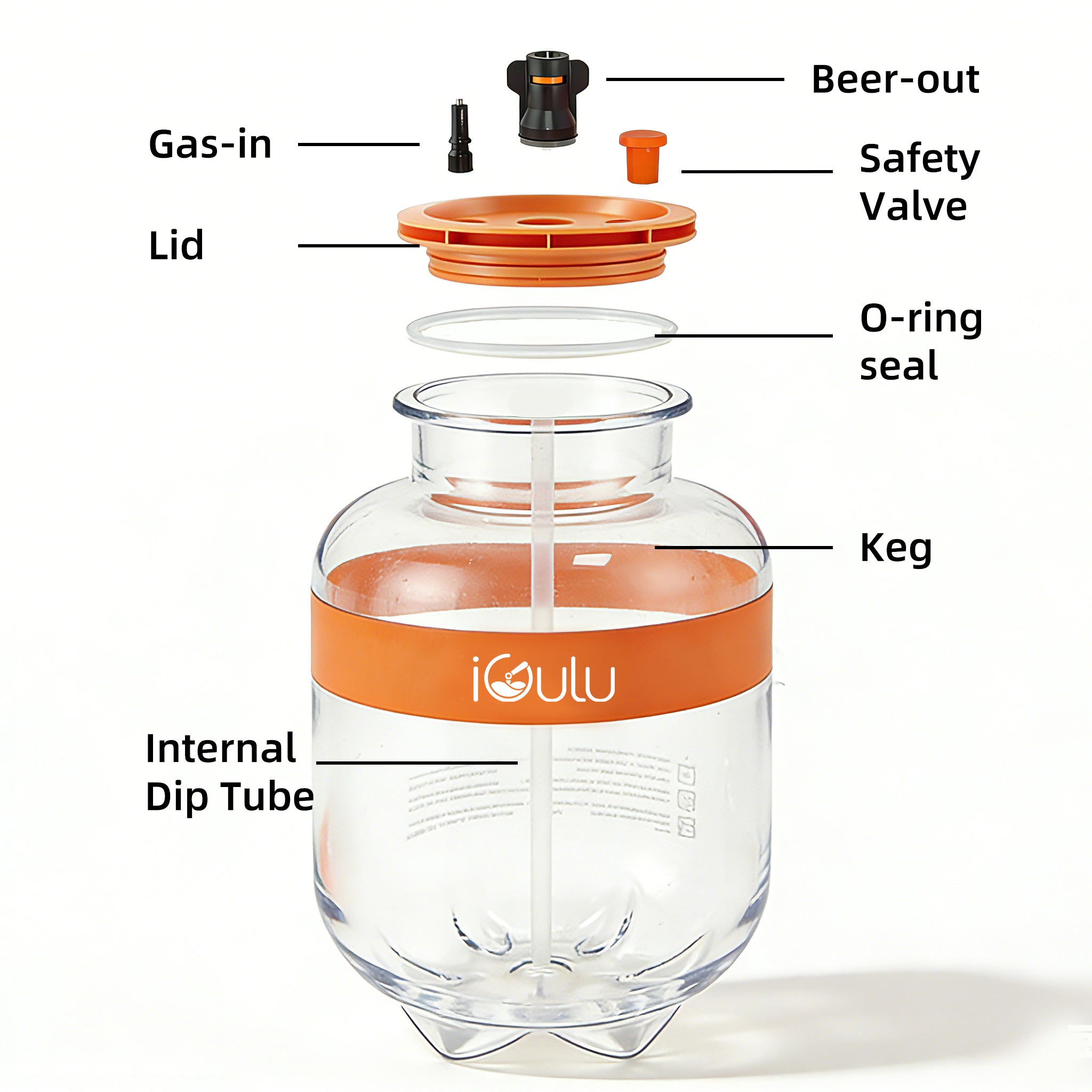iGulu 1 - Gallon (116 oz.) Tritan Fermentation Keg - iGulu