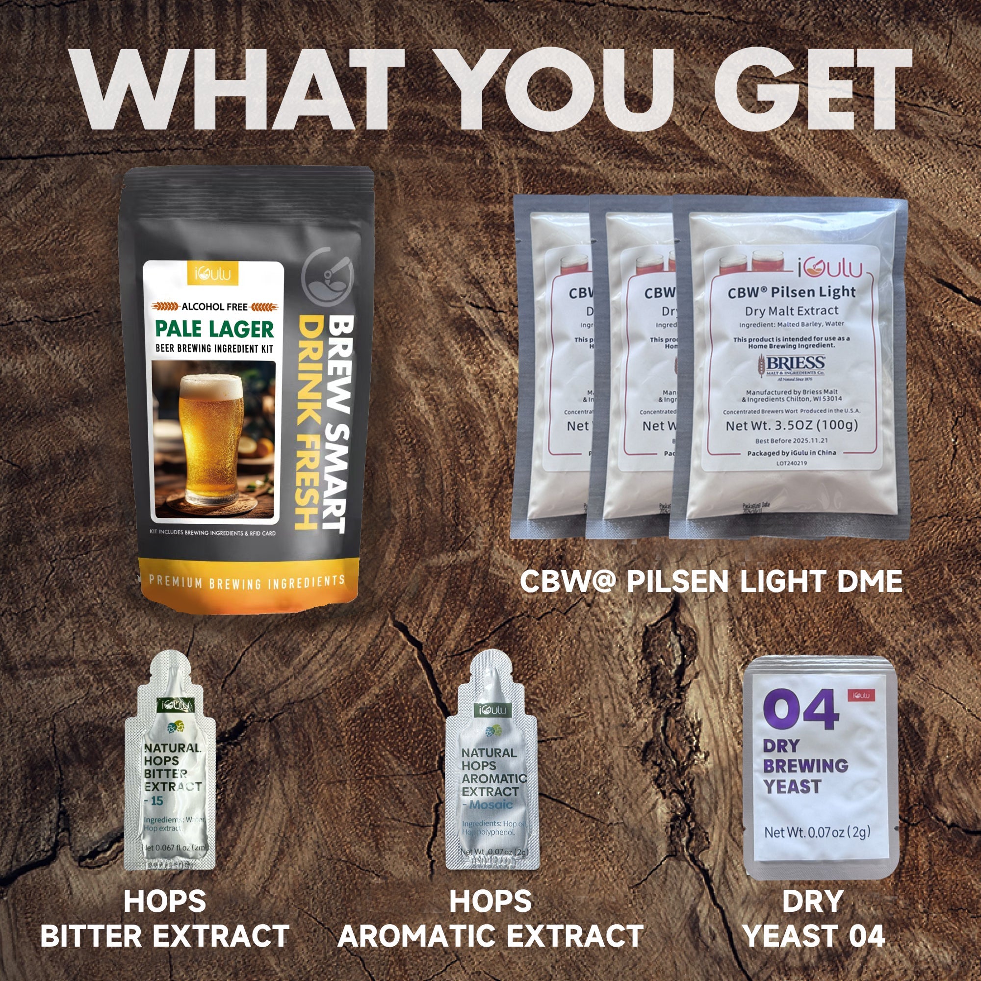 iGulu Alcohol Free Pale Lager Brewing Ingredient Kit - iGulu