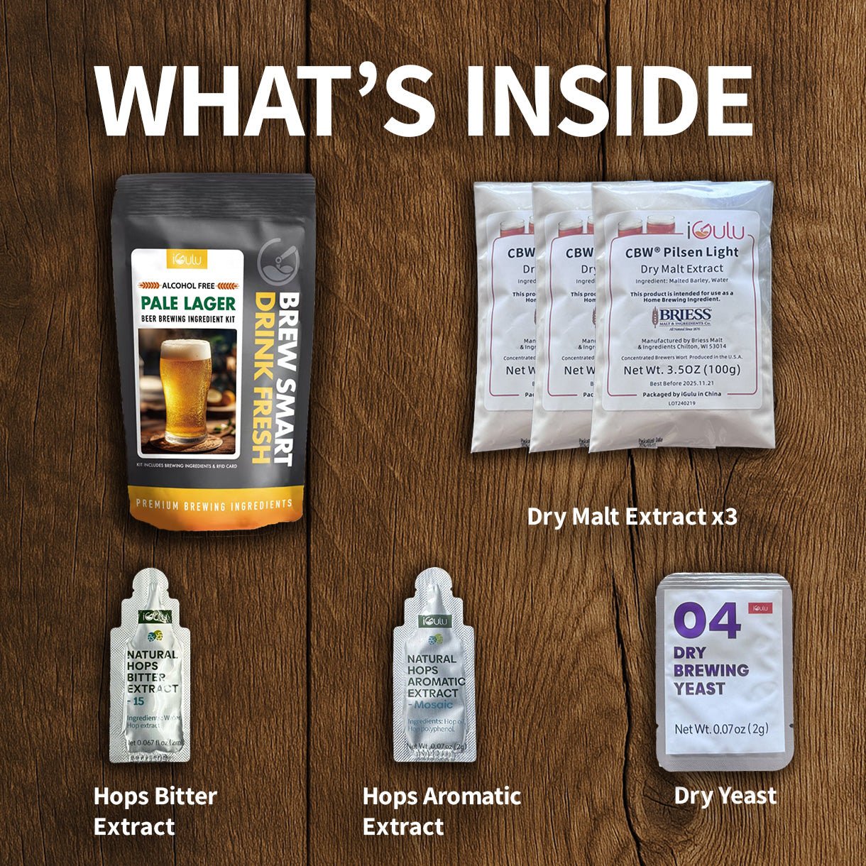 iGulu Alcohol Free Pale Lager Brewing Ingredient Kit - iGulu