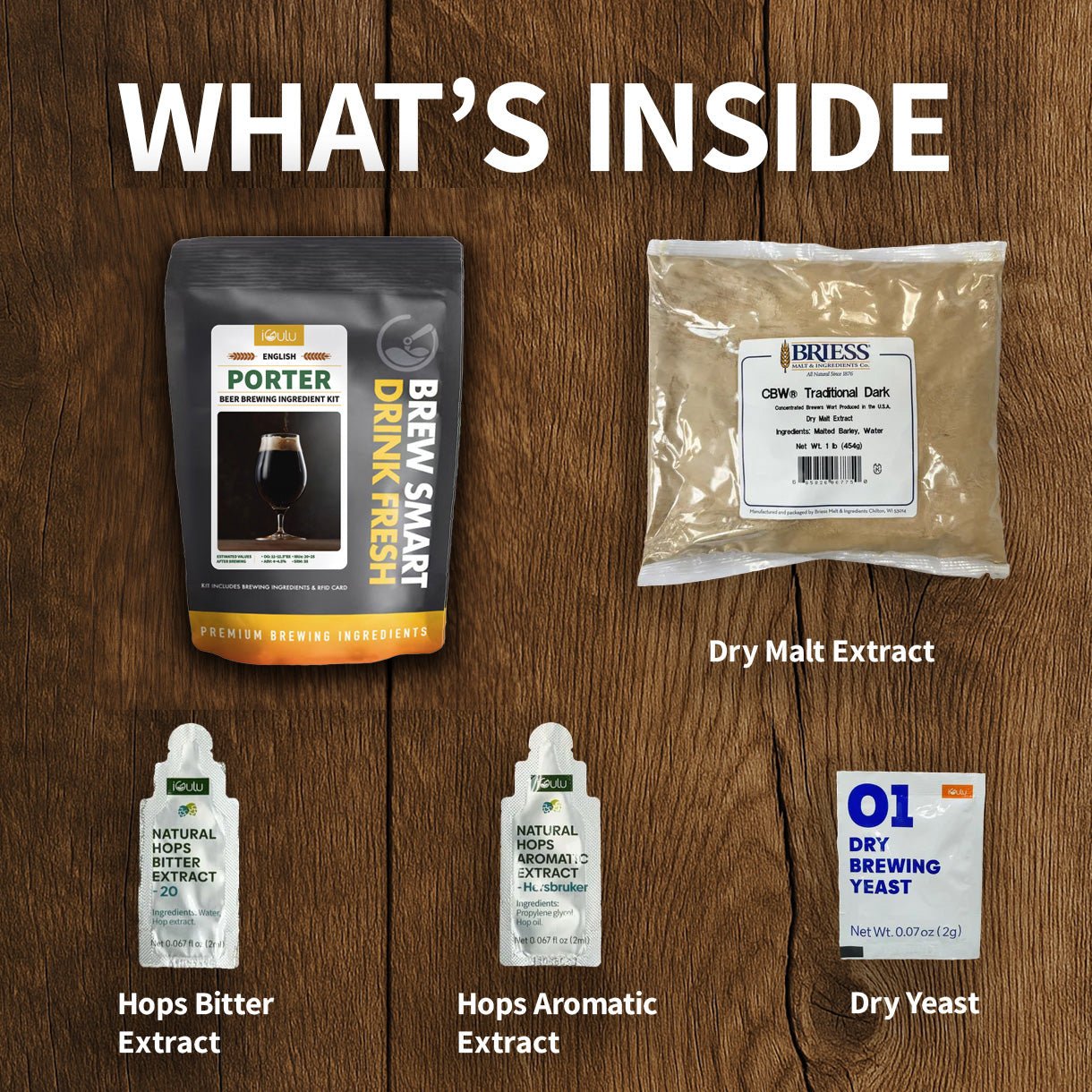 iGulu English Porter Beer Brewing Ingredient Kit - iGulu
