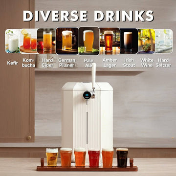 iGulu F1 Cyber Week Flagship Home Brewer Master Bundle showcasing diverse drinks options including beers and kombucha.