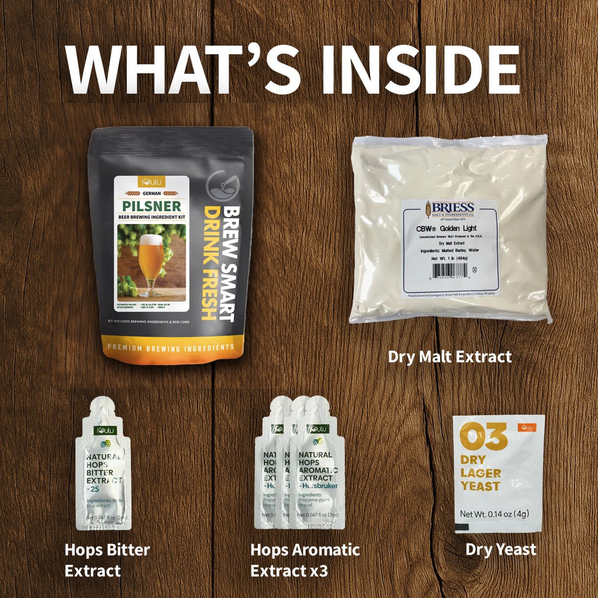 iGulu German Pilsner Beer Brewing Ingredient Kit - iGulu