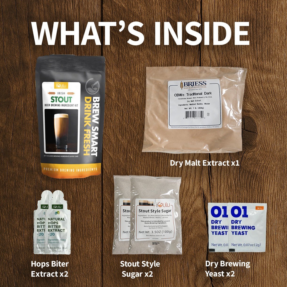 iGulu Irish Stout Beer Brewing Ingredient Kit - iGulu