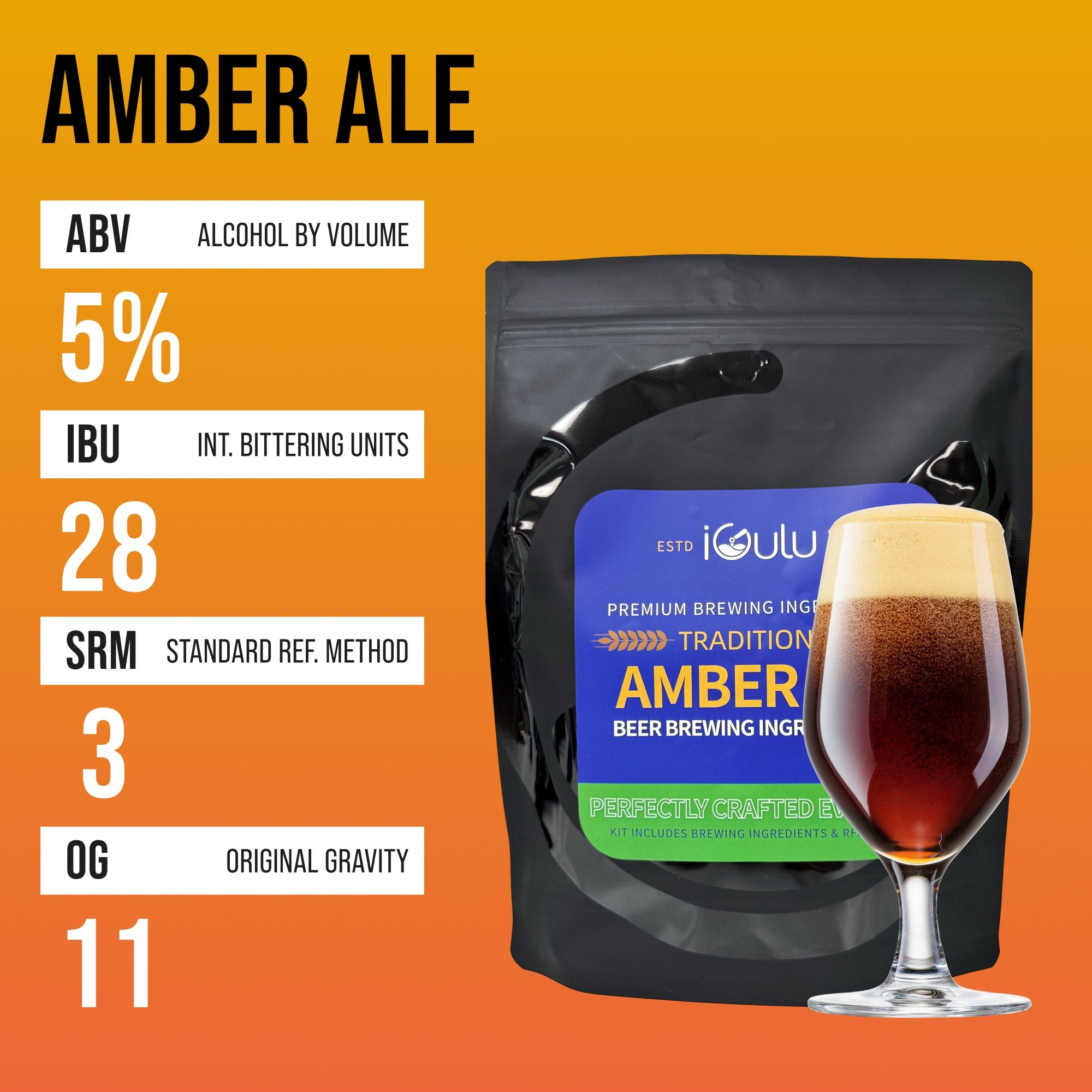 iGulu Traditional Amber Ale Beer Brewing Ingredient Kit - iGulu